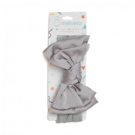 Bentita lata, bebe, funda dubla cu nod, poliester, Melvelo, Silk - Gray [1]