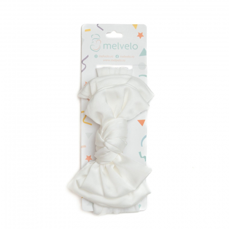 Bentita lata, bebe, funda dubla cu nod, poliester, Melvelo, Silk - White [1]
