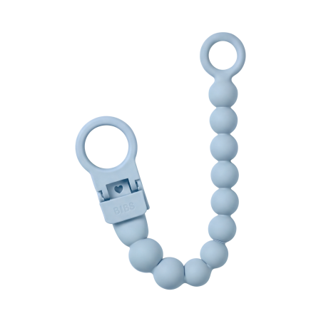 BIBS - Clip pentru suzeta Beaded, cu margele din silicon Baby Blue [2]