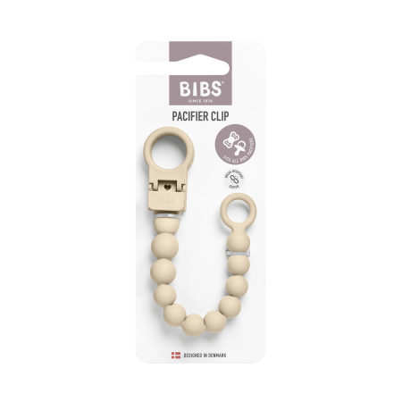 BIBS - Clip pentru suzeta Beaded, cu margele din silicon Ivory [1]