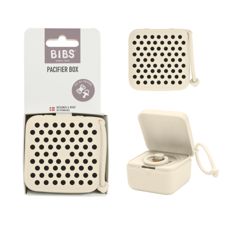 BIBS - Cutie multifunctionala pentru depozitare suzete, Studio Collection Polka Dots, Ivory Black [1]