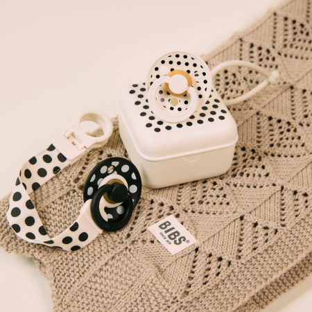 BIBS - Cutie multifunctionala pentru depozitare suzete, Studio Collection Polka Dots, Ivory Black [2]