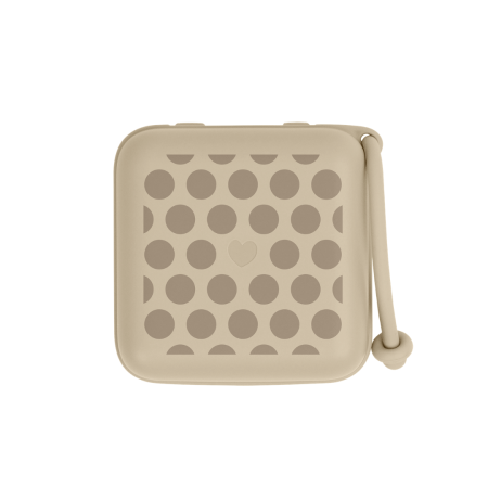 Produse - BIBS - Cutie multifunctionala pentru depozitare suzete, Studio Collection Polka Dots Mega Vanilla Dark Oak