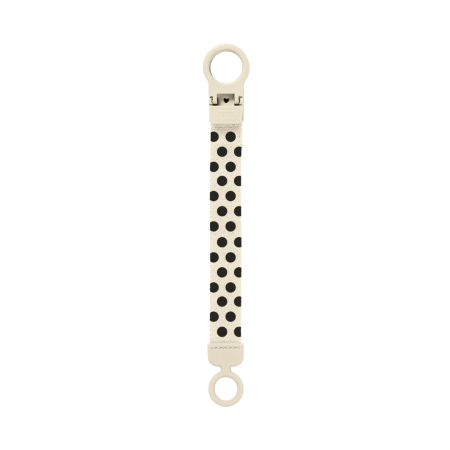 BIBS - Lantisor clip Loop pentru suzeta, Studio Collection Polka Dots, Ivory Black [2]