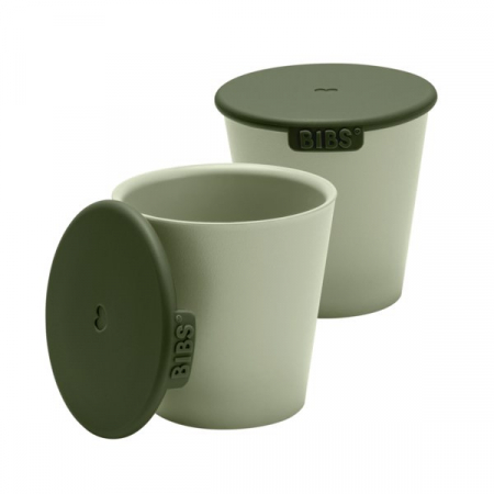 Produse - BIBS - Set 2 pahare pentru bebe, Sage