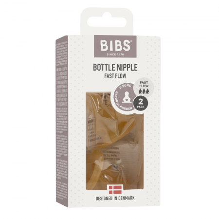 BIBS - Set 2 tetine pentru biberon, Latex, cu flux rapid [4]