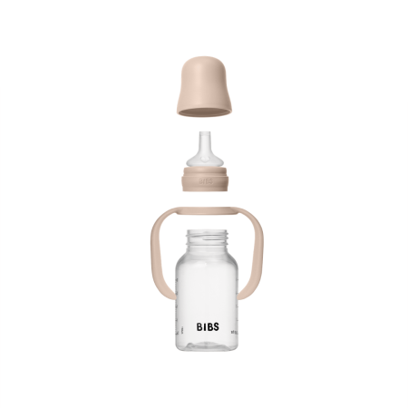 BIBS - Set biberon tip Sippy Cup PP 150 ml cu cioc din silicon și sistem antipicurare, Blush [3]