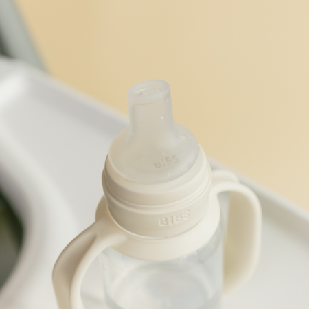 BIBS - Set biberon tip Sippy Cup PP 150 ml cu cioc din silicon și sistem antipicurare, Blush [6]