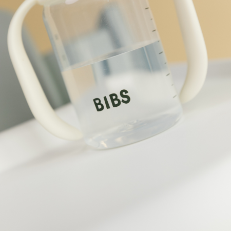 BIBS - Set biberon tip Sippy Cup PP 150 ml cu cioc din silicon și sistem antipicurare, Ivory [7]