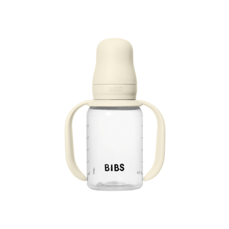 BIBS - Set biberon tip Sippy Cup PP 150 ml cu cioc din silicon și sistem antipicurare, Ivory [1]