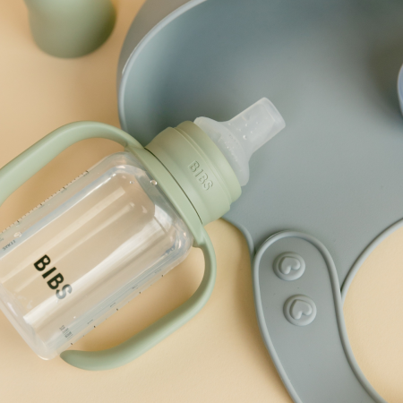BIBS - Set biberon tip Sippy Cup PP 150 ml cu cioc din silicon și sistem antipicurare, Sage [12]