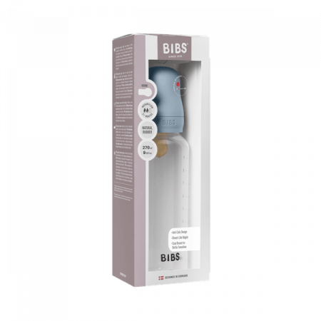 Sticla lapte anticolici cu biberon din latex - Set Complet Bibs - Baby Blue - 270 ml (flux mediu) [1]