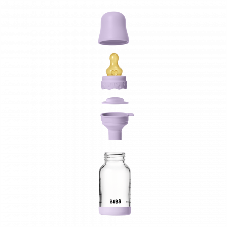 BIBS - Set complet biberon Boheme din sticla anticolici cu tetina din latex, flux lent, 120 ml, Violet Sky [3]