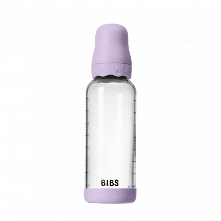 BIBS - Set complet biberon Boheme din sticla anticolici cu tetina din latex, flux mediu, 240 ml, Violet Sky [1]
