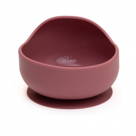 Bol rotund din silicon alimentar cu ventuza pentru diversificare, anti-alunecare, Melvelo - Woodchuck [1]