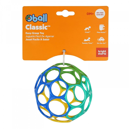 Bright Starts - Minge Oball Classic Easy-Grasp - Albastru / Galben / Verde [3]