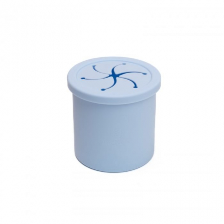 Cana anti-varsare din silicon alimentar cu pai, 2 in 1, pentru gustari sau lichide, 300ml, Melvelo - Baby Blue [1]