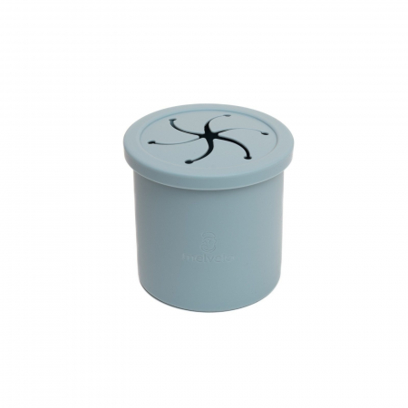 Cana anti-varsare din silicon alimentar cu pai, 2 in 1, pentru gustari sau lichide, 300ml, Melvelo - Teal Blue [1]