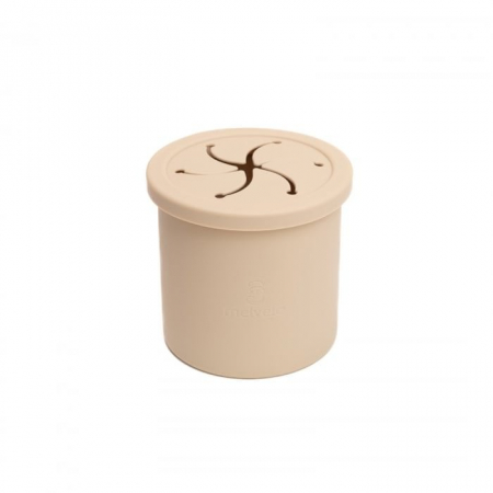 Cana anti-varsare din silicon alimentar cu pai, 2 in 1, pentru gustari sau lichide, 300ml, Melvelo - Vanilla [1]