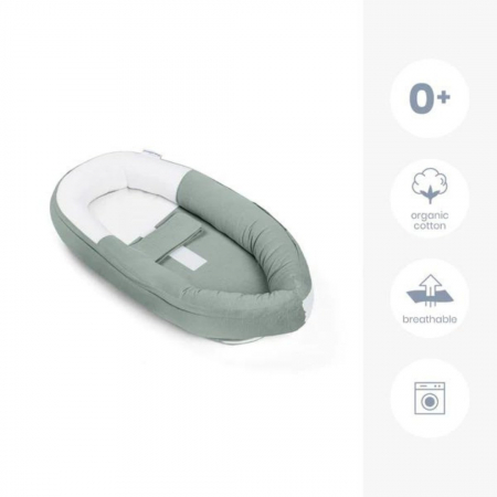 Doomoo - Baby Nest din bumbac organic Cocoon Tetra Jersey Green [1]