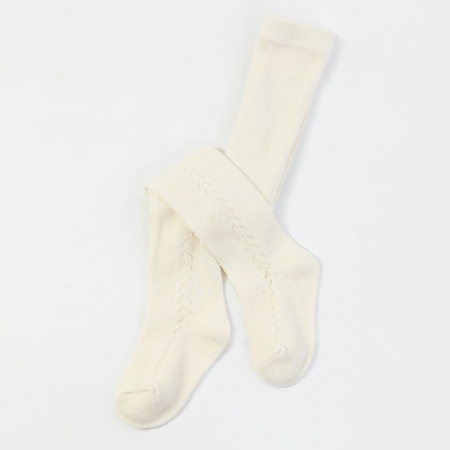 Sosete si dresuri copii - Dres copii cu model lateral, cu chilot si varf, bumbac, Melvelo - Cream