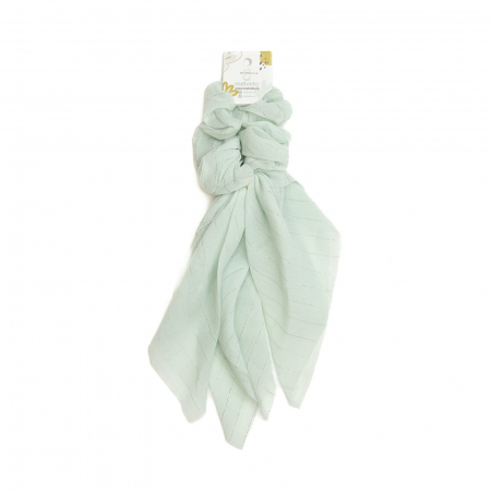 Accesorii par - Elastic de par Scrunchies cu esarfa scurta, matase, Melvelo - Nordic Mint