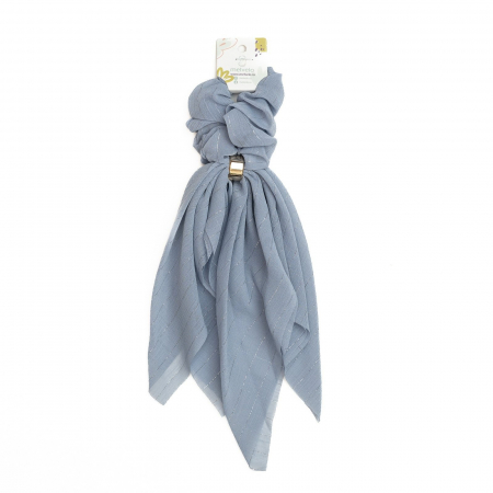 Accesorii par - Elastic de par Scrunchies cu esarfa scurta, matase, Melvelo - Powder Blue