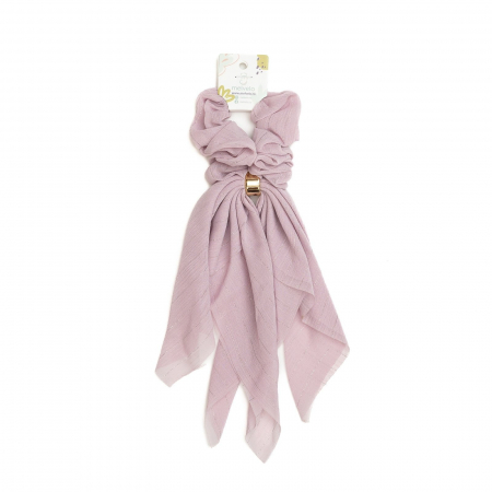 Accesorii par - Elastic de par Scrunchies cu esarfa scurta, matase, Melvelo - Violet Sky