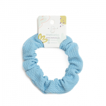Accesorii par - Elastic de par Scrunchies pentru fetite, Melvelo - Baby Blue