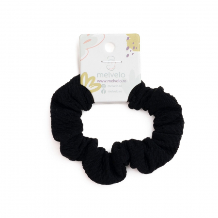 Accesorii par - Elastic de par Scrunchies pentru fetite, Melvelo - Black