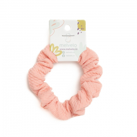 Accesorii par - Elastic de par Scrunchies pentru fetite, Melvelo - Peach