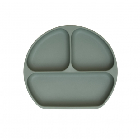 Farfurie diversificare divizata din silicon alimentar cu ventuza, anti-alunecare, Melvelo - Sage [1]