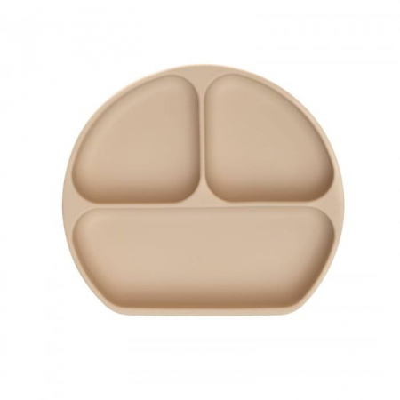Farfurie diversificare divizata din silicon alimentar cu ventuza, anti-alunecare, Melvelo - Vanilla [1]