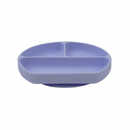 Farfurie diversificare divizata din silicon cu ventuza anti-alunecare - Baby Blue [1]