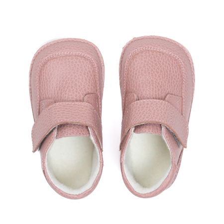 Ghetute Barefoot Copii din Piele Naturala cu Captuseala Textila – Primii Pasi, Talpa Flexibila Cauciuc, Toamna-Primavara | Melvelo - [1]