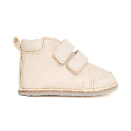 ​​​​​​​Ghetute Barefoot Copii din Piele Naturala Imblanite – Primii Pasi, Talpa Flexibila Cauciuc, Iarna | Melvelo - Crem [4]