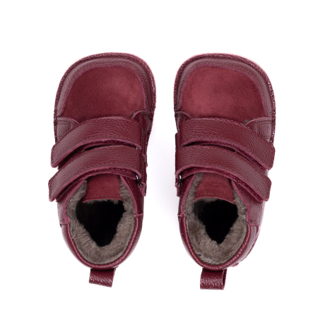 ​​​​​​​Ghetute Barefoot Copii din Piele Naturala Imblanite – Primii Pasi, Talpa Flexibila Cauciuc, Iarna | Melvelo - Ruby [1]