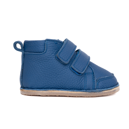 ​​​​​​​Ghetute Barefoot Copii din Piele Naturala Imblanite – Primii Pasi, Talpa Flexibila Cauciuc, Iarna | Melvelo - Blue [4]