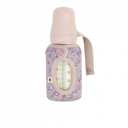 Servire masa copii - Husa pentru sticla cu biberon Bibs x Liberty, 110 ml - Eloise Blush