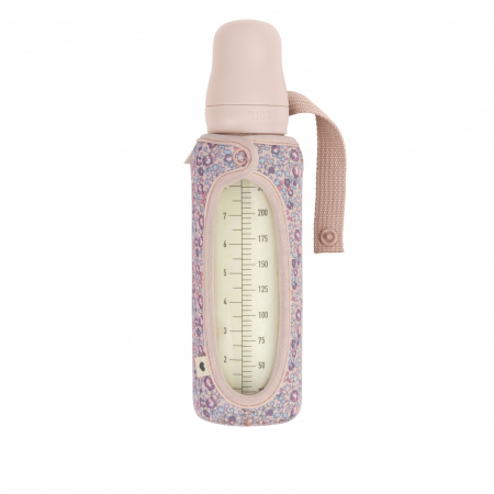 Servire masa copii - Husa pentru sticla cu biberon Bibs x Liberty, 225 ml - Eloise Blush