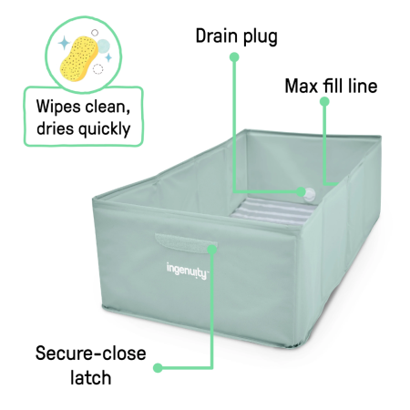 Ingenuity - Cadita pliabila pentru calatorii Tuckaway Travel Tub Sage [1]