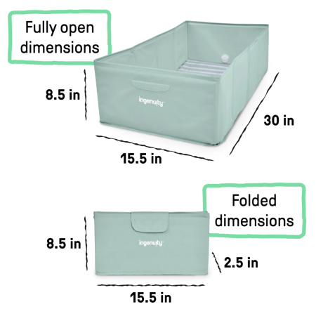 Ingenuity - Cadita pliabila pentru calatorii Tuckaway Travel Tub Sage [2]