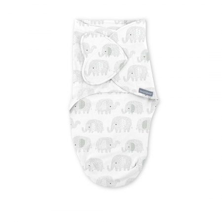 Produse - Ingenuity - Sistem de infasare Swaddle Me 0-3 luni, colectia Monogram, Scribble Elephant