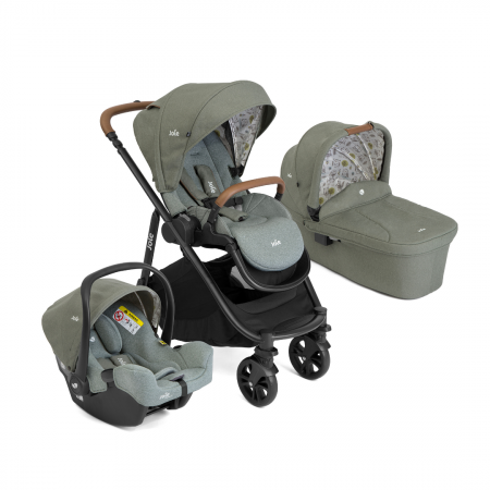 Carucioare 3 in 1 - Joie - Carucior pentru copii multifunctional 3 in 1 Versatrax E Dark Green (Carucior Versatrax E + Landou Ramble + scoica i-Snug)