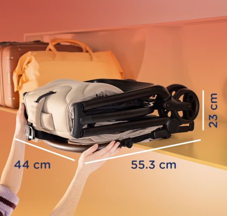 Joie - Carucior ultracompact Porto Cashew, compatibil bagaj de cabina, pliere automata, de la nastere pana la 22 kg [11]