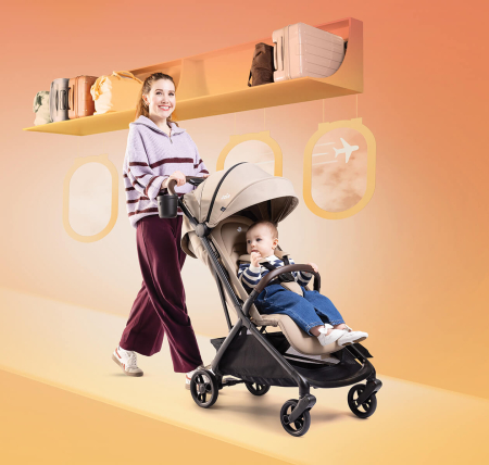 Joie - Carucior ultracompact Porto Cashew, compatibil bagaj de cabina, pliere automata, de la nastere pana la 22 kg [15]