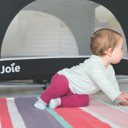 Joie - Patut pliant cu 2 niveluri Allura 120 cm, Black Ink [7]