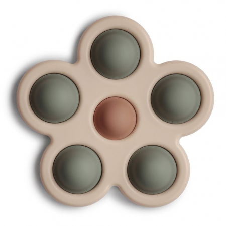 Jucarii educative - Jucarie Mushie antistres din silicon Pop It, Floare - Dried Thyme/Natural/Shifting Sand