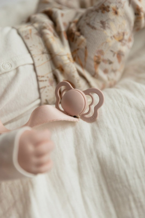 Lantisor clip pentru suzeta, textil, BIBS - Blush [1]