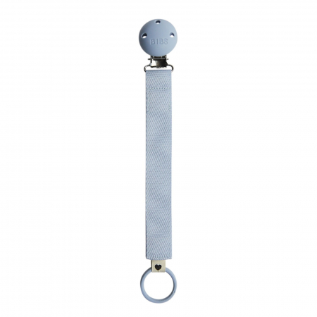 Lantisoare suzeta - Lantisor clip pentru suzeta, textil, BIBS - Dusty Blue